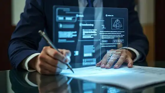 AI-based contract clause extraction highlighting key terms and risk indicators